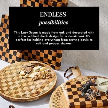 MACKENZIE-CHILDS Check Lazy Susan Serving Board for Entertaining