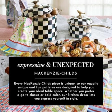 MACKENZIE-CHILDS Check Lazy Susan Serving Board for Entertaining
