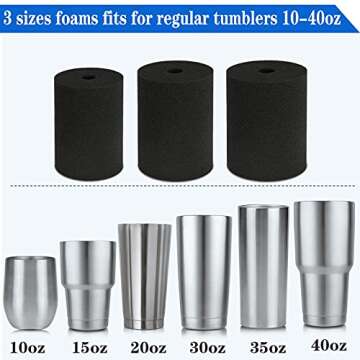 3 Sizes Foam Turner for 10oz-40oz Tumbler Crafting