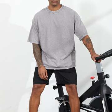 Fkatuzi Men's Oversized Cotton T-Shirts 3 Pack Vintage Tops