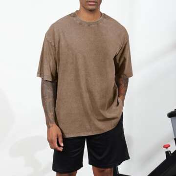 Fkatuzi Men's Oversized Cotton T-Shirts 3 Pack Vintage Tops