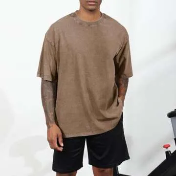 Fkatuzi Men's Oversized Cotton T-Shirts 3 Pack Vintage Tops