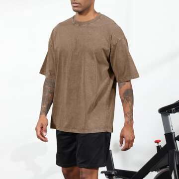 Fkatuzi Men's Oversized Cotton T-Shirts 3 Pack Vintage Tops