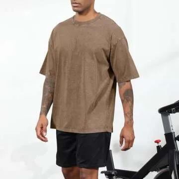 Fkatuzi Men's Oversized Cotton T-Shirts 3 Pack Vintage Tops