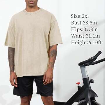 Fkatuzi Men's Oversized Cotton T-Shirts 3 Pack Vintage Tops