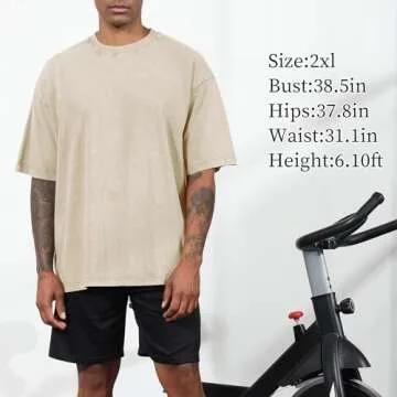 Fkatuzi Men's Oversized Cotton T-Shirts 3 Pack Vintage Tops