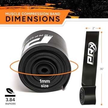 PRx Performance Muscle Compression Floss Band - Recovery & Mobility Enhancement, Gym Ready Compressi...