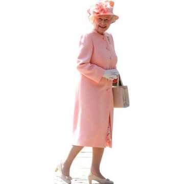 Regal Queen Elizabeth II Pink Cardboard Cutout - 72" Standup for Events and Collectors