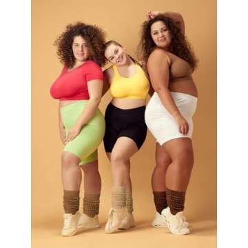 Janmercy 4 Pairs Slouch Socks for Women Bulk Stacked Boot 80s 90s Neon Slouch Knit Scrunchie Socks