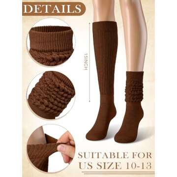 Janmercy 4 Pairs Slouch Socks for Women Bulk Stacked Boot 80s 90s Neon Slouch Knit Scrunchie Socks