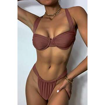 BISSOMMER Women’s Rust Brown Bikini Swimsuit With Underwire