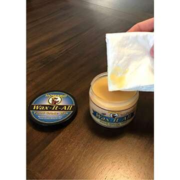 HOWARD - Protective Food-Grade Wax: Beautifies and Extends the Finish of Surfaces. Ideal for Wood, Stone, Metal, Cement, Paint, Plastics, and More. Size: 9 Fl oz.