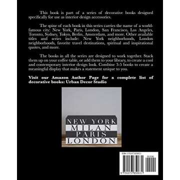 Milan: A decorative book for coffee tables, bookshelves and interior design styling | Stack deco boo...