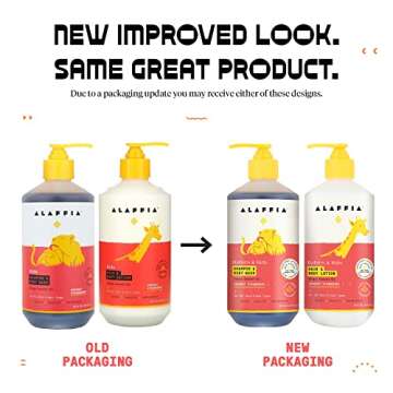 Alaffia EveryDay Kids Coconut Strawberry Shampoo & Body Wash Bundled with Hair & Body Lotion, Gentle Formula for Babies & Kids, Leaves Skin and Hair Soft, Shea Butter, Neem, 2-16 oz Bottles