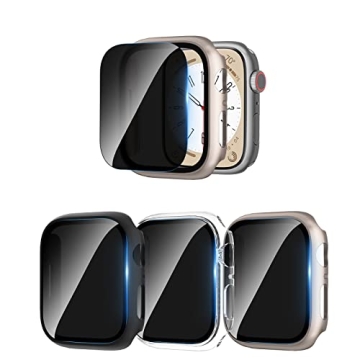 COMMUTER Privacy Screen Protector Pack for Apple Watch 9/8/7 - Hard PC & Anti-Peeping