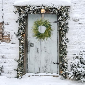 BINFEN 20" Faux Cedar Wreath for Winter Decor