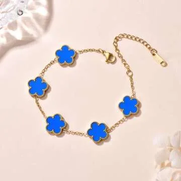 FLY FEI Adjustable Gold-Plated Clover Bracelet for Women