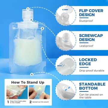 YOGINGO 23 Pcs Travel Pouches for Toiletries, Refillable Travel Size Toiletries, Stand Up Pouches fo...