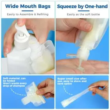 YOGINGO 23 Pcs Travel Toiletries Pouches Set 30ml 50ml 100ml