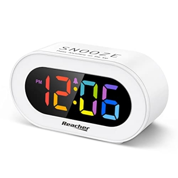 REACHER Colorful LED Digital Alarm Clock with Snooze