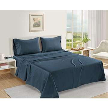 LANE LINEN 100% Egyptian Cotton King Sheets Set (4 Pc) - 1000 Thread Count - Sateen Weave – Luxury...