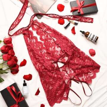 Ababoon Women's Lace Teddy Lingerie - Sexy Sleepwear