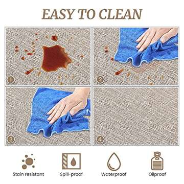 TreeLen Tablecloth for Rectangle Table 54x78 inch Wipeable Waterproof Vinyl Tablecloth for Dining Ta...