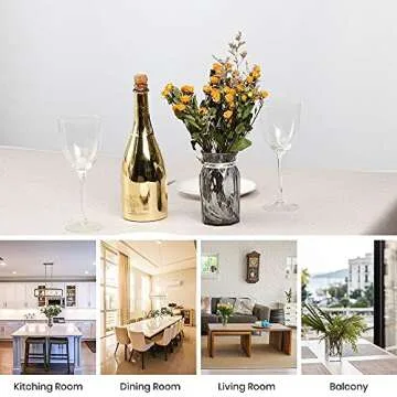 TreeLen Tablecloth for Rectangle Table 54x78 inch Wipeable Waterproof Vinyl Tablecloth for Dining Table Kitchen Outdoor Use Spill-Proof and Easy to Clean Khaqi