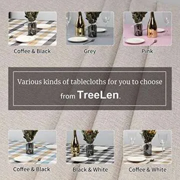 TreeLen Tablecloth for Rectangle Table 54x78 inch Wipeable Waterproof Vinyl Tablecloth for Dining Table Kitchen Outdoor Use Spill-Proof and Easy to Clean Khaqi