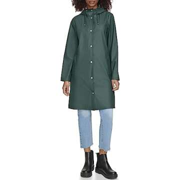 Levi's Women's Classic Hooded Rain Parka, Darkest Spruce