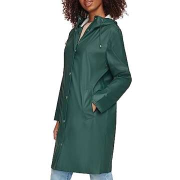 Levi's Women's Classic Hooded Rain Parka, Darkest Spruce