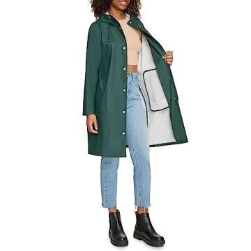 Levi's Women's Classic Hooded Rain Parka, Darkest Spruce