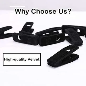 Trgowaul Velvet Hangers Clips, Pants Hangers Velvet Clips, Strong Finger Clips Perfect for Thin Velvet Hangers (40pc, Black)