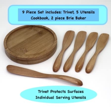 Large Brie Baking Dish with Cookbook & Utensils Set