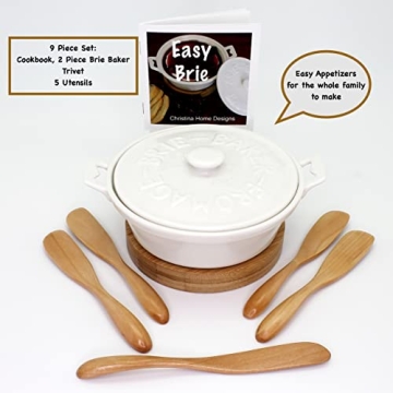 Large Brie Baking Dish with Cookbook & Utensils Set