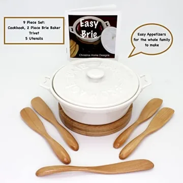 Large Brie Baking Dish with Cookbook & Utensils Set