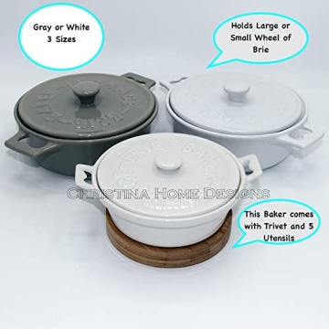 Large Brie Baking Dish with Cookbook & Utensils Set