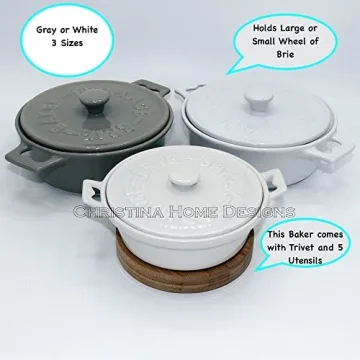 Large Brie Baking Dish with Cookbook & Utensils Set