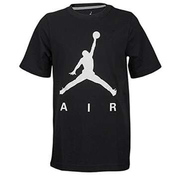 Jordan Boys Youth Air Crew Neck Tee (M, Black/White)