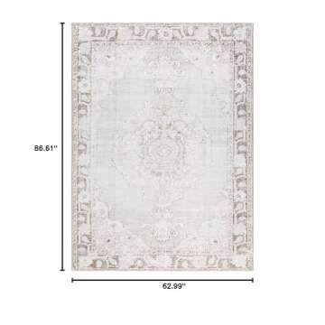 Livabliss x Our PNW Home Rainier Updated Traditional Washable Area Rug, 5'3" x 7'3", Light Gray