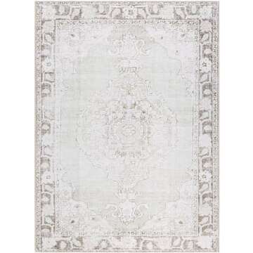 Livabliss x Our PNW Home Rainier Updated Traditional Washable Area Rug, 5'3" x 7'3", Light Gray