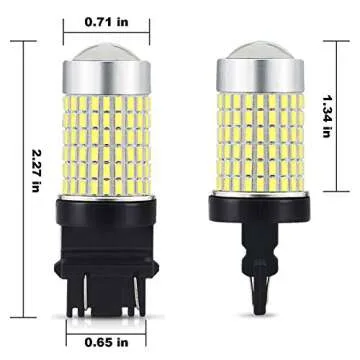 JDM ASTAR Extremely Bright 144-EX Chipsets 3056 3156 3057 3157 LED Bulbs with Projector for Backup Reverse Lights, Xenon White