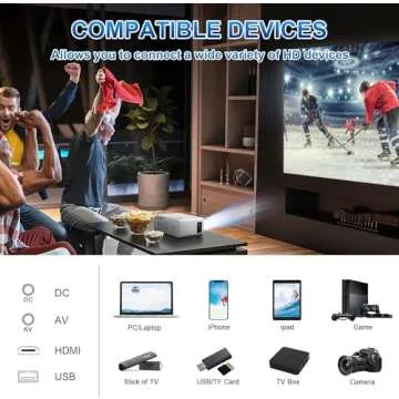 Projector with WiFi Bluetooth 1080P Full HD Outdoor Home