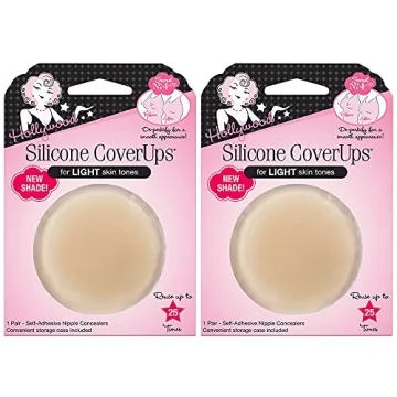 Hollywood Fashion Secrets Silicone CoverUps - Comfortable, Hypoallergenic, Reusable Nipple Covers fo...