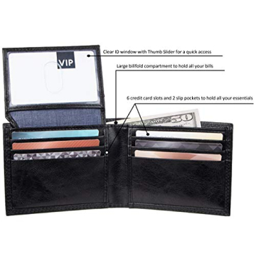 Amazon Essentials Men's RFID Secure Bifold Wallet Black