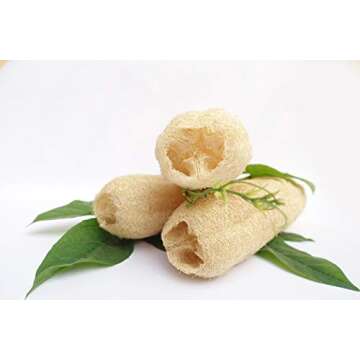 Miw Piw Natural Whole Loofah 3 PCS Exfoliating Body Scrubber Dead Skin Remover Bath Sponge Shower Zero Waste