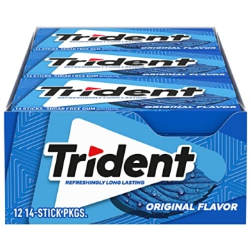 Trident Original Flavor Sugar Free Gum - 12 Packs of 14 Pieces