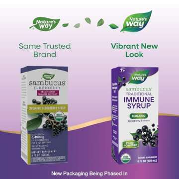Nature's Way Sambucus Elderberry Traditional Immune Syrup for Ages 7+, Traditional Immune & Antioxid...