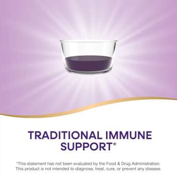 Nature's Way Sambucus Elderberry Traditional Immune Syrup for Ages 7+, Traditional Immune & Antioxidant Support*, Organic Black Elderberry Extract, USDA Certified Organic, 4 Fl Oz (Packaging May Vary)