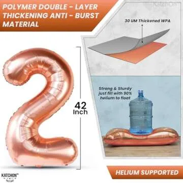 KatchOn Giant Rose Gold 2025 Balloons for Graduation